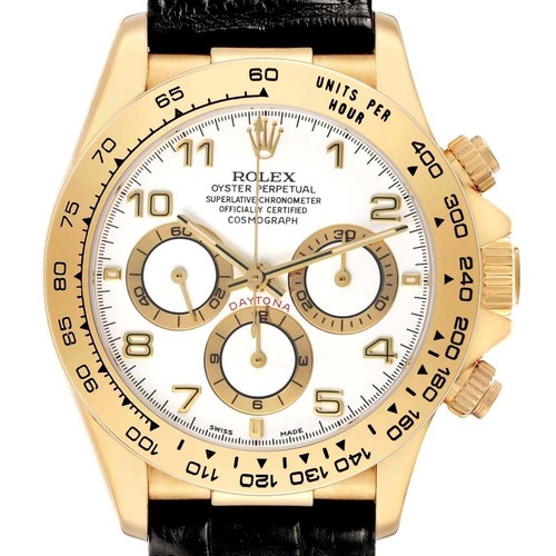Rolex Daytona Yellow Gold White Dial Mens Watch 16518