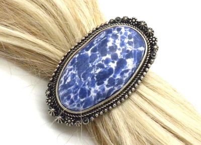 Natural Stone Hair Tie Wrap Boutique Pony Barrette Any Hair Type 2'' Floral