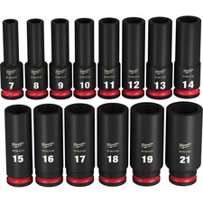 49-66-7008 14pcs SHOCKWAVE 3/8 in. Drive Metric 6Point Socket Set For Milwaukee 