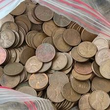 HUGE Unsearched Bag of Lincoln Wheat Cent Pennies Lot Of 500 All 1940’s & 1950’s