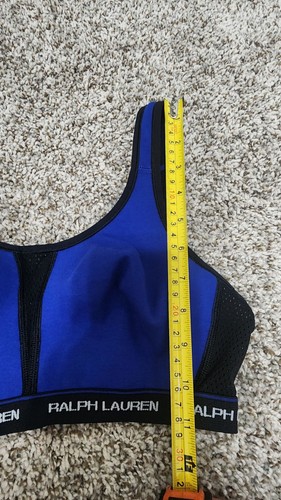 Sujetador Deportivo Polo Ralph Lauren De Colección Malla Negra - Negro/Azul 36B Hecho en EE. UU. - Imagen 12 de 14