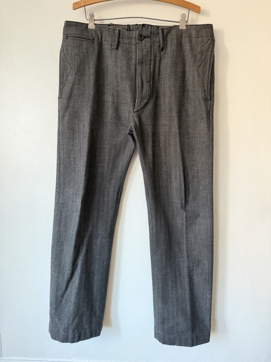 Double RL Ralph Lauren RRL Herringbone Cotton Blend Tapered Pants