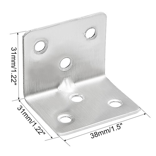 12pz 31mmx31mmx38mm acciaio inossidabile angolo giunto rinforzo forma L elemento - Afbeelding 3 van 5