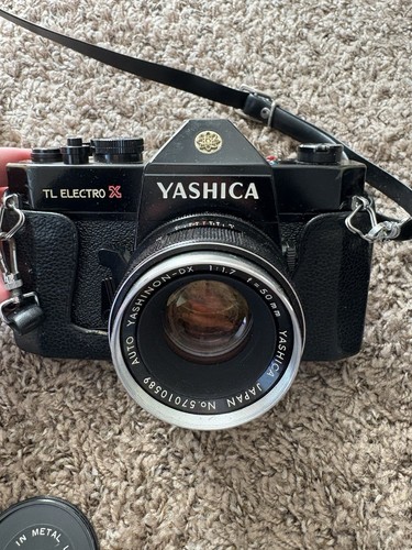 Vintage Yashica TL Electro X analoge Kleinbildkamera mit Objektiv 50 mm 1,7 Yashinon DX - Bild 2 von 20