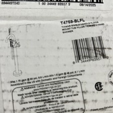 Delta Trinsic Floor Mount Tub Filler Trim with Hand Shower T4759-BLFL