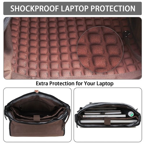 Messenger Bag for Men, Water Resistant Lightweight Satchel 17 Inch Laptop Sho... - Picture 4 of 7