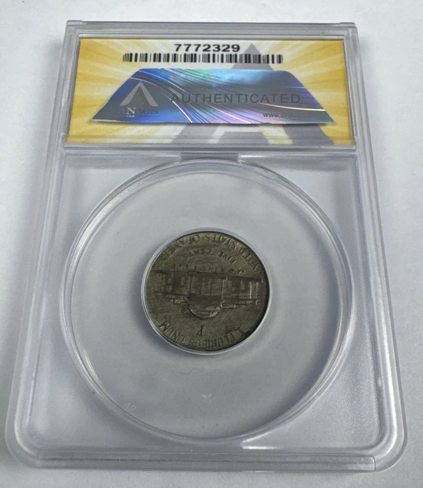 1944 P Jefferson Nickel Doubled Mint Error- ANACS DDO-002 +Clipped ONLY 2! Rare! - Image 3 of 4