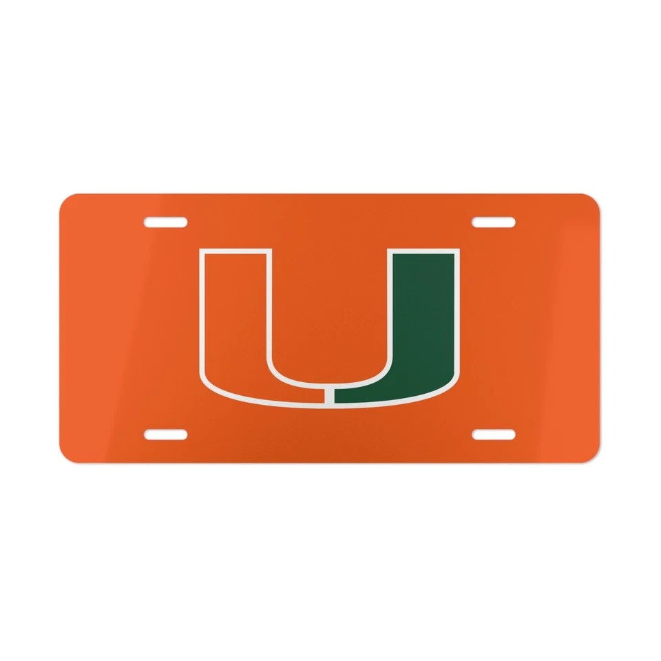 Miami Hurricanes U Logo License Plate (Orange) - Image 1 of 1