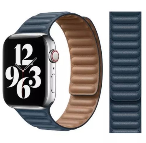 BRACELET OFFICIEL APPLE WATCH BRACELET EN CUIR VÉRITABLE ORIGINAL TOUTES TAILLES COULEURS - Photo 5 sur 12