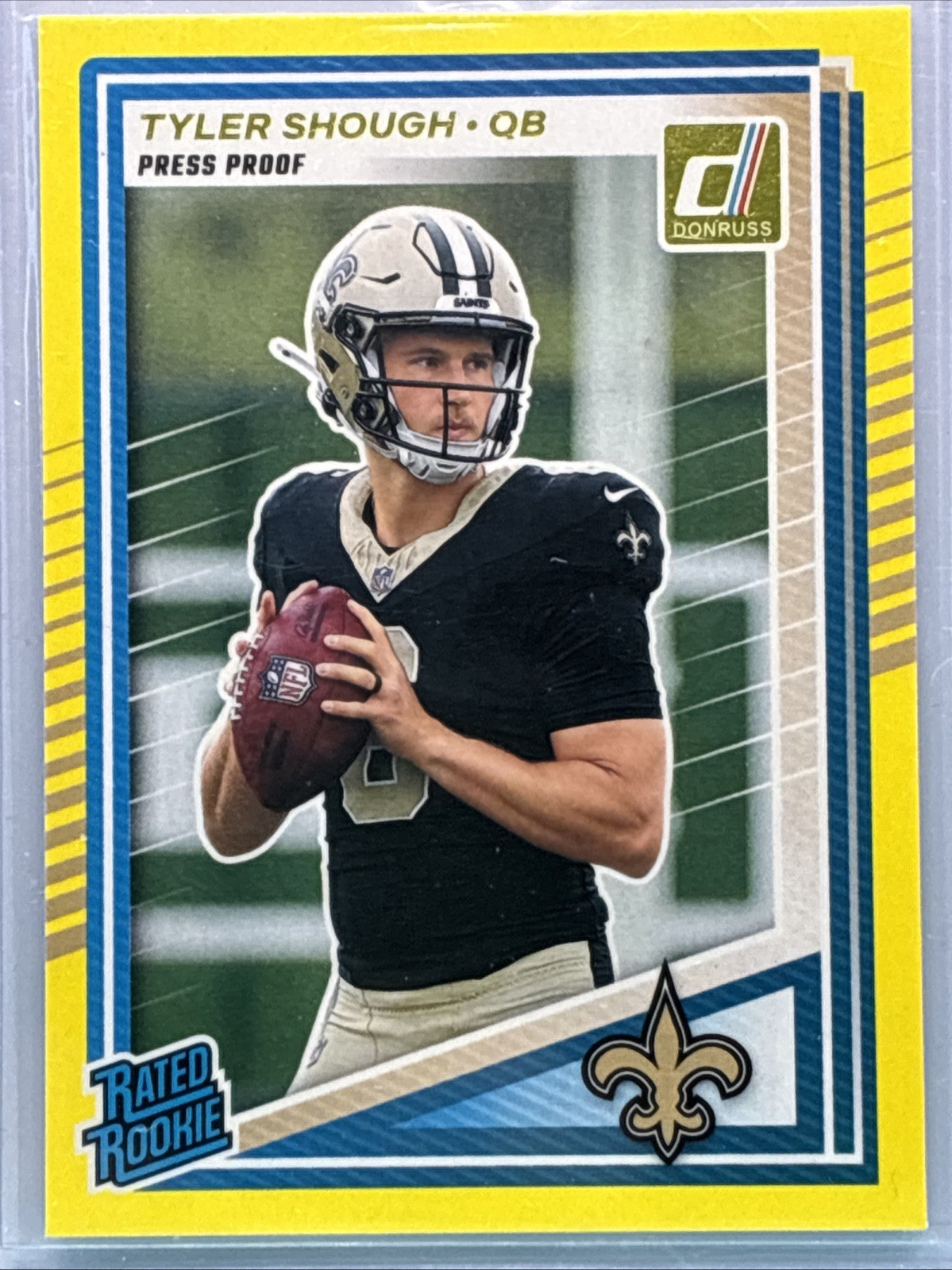 2025 Panini Donruss - Tyler Shough #304 Rated Rookie Yellow Press Proof