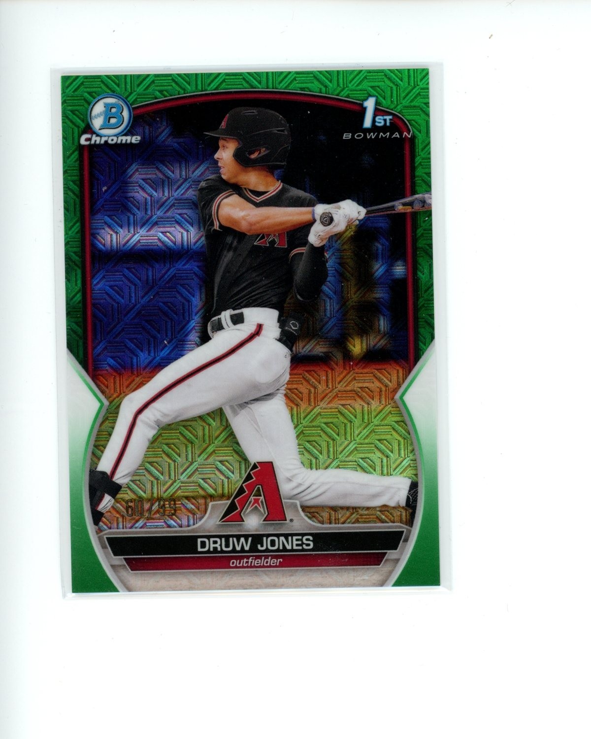 2023 Bowman Chrome Mega Box Prospect Green Refractor #BCP25 Druw Jones #d 60/99