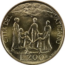Vatican City - 200 Lire - 1996 R - Unc - Future of Peace