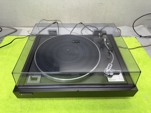 Vintage Sanyo TP-626 Plattenspieler Neu Audio Technica Tonabnehmer Staubschutz funktioniert super - Bild 15 von 24