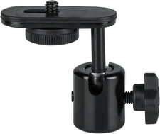 Camera Mount Mic Stand Adapter with Ball-And-Socket Head Fits Standard 1/4-20 Ca