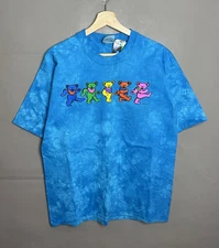 Vintage 1997 Liquid Blue Tie Dye Dancing Bears NWT Grateful Dead Shirt Size - L
