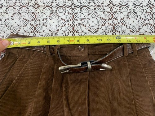 Rafaella Corduroy Shorts Women's 12 Brown Pleated High Waist Cotton 30” X 7” - 第 8/11 張圖片