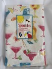 Summer Fun Vinyl Tablecloth 52x90” Oblong Summer Cocktails Picnic Party Camping
