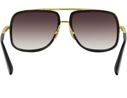 Stilvolle Pilotensonnenbrille schwarz, goldfarben & braun antikgold Kunststoff braune Gläser - Bild 7 von 7