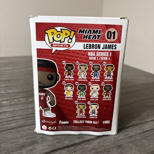 Funko POP! Sports #01 LeBron James Miami Heat 6 NBA Series 1 - Picture 3 of 16