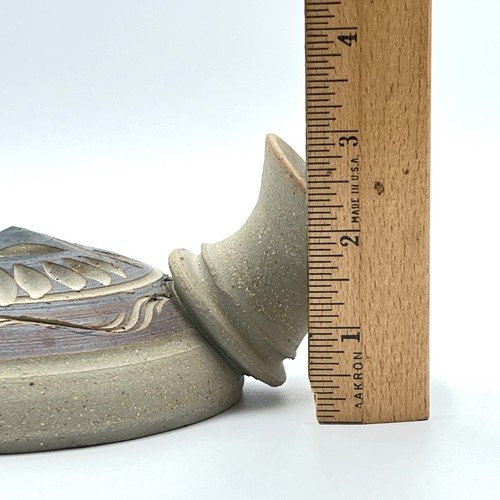 Southwestern Art Pottery Keramik Wassergefäß Krug flach Sandstein Vase signiert - Bild 10 von 10