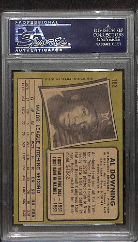 1971 TOPPS #182 AL DOWNING PSA 7 NM 23409842 - Picture 2 of 2
