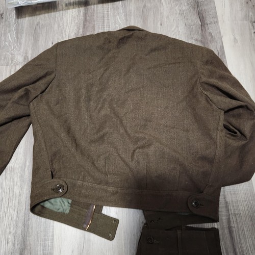 Vintage US Army Ike Jacke Hose Set Herren 38R W30 L31 Wolle WWII Uniform 1940er - Bild 9 von 15