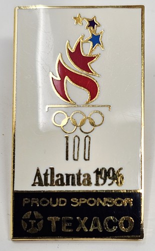 Genuine Atlanta 1996 (556405) Proud Sponsor Texaco Olympics Pin / Pinback - Picture 2 of 5