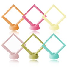 6 PCS 3D Floating Frame Display Holder Stands, Coins Display Case Travel Port...
