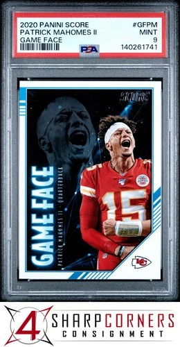 2020 PANINI SCORE GAME FACE #GFPM PATRICK MAHOMES II PSA 9