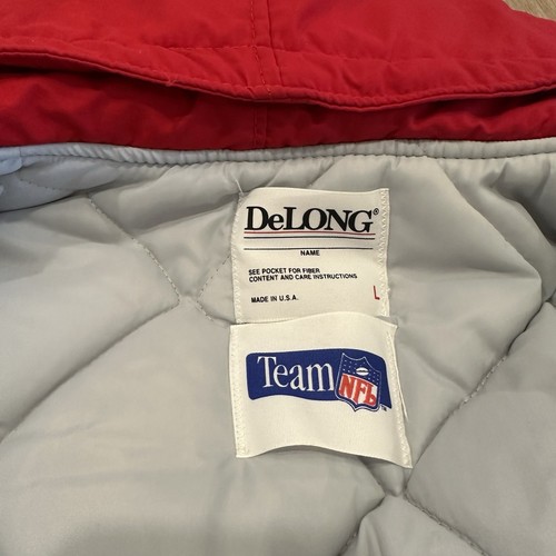 VTG 80s Delong NFL San Francisco SF 49ers Zip Hooded Jacket Quilted Large CLEAN - Picture 5 of 15