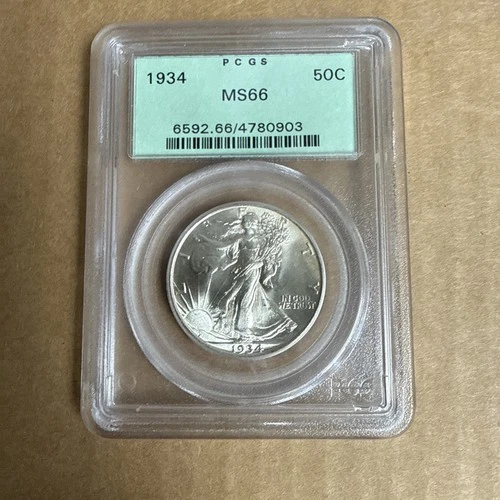 1934 50 Cent walking liberty PCGS MS 66 old shaker holder