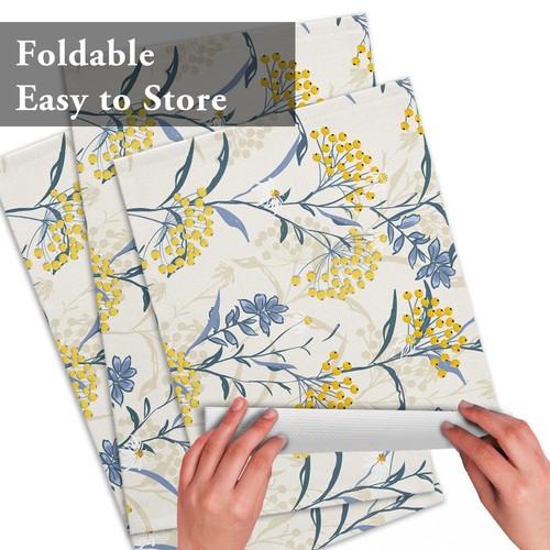 Dining Table Placemats Set Of 6(Cotton Linen),Vintage Floral Plant,Heat Resis... - Picture 7 of 8