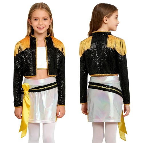 Kinder Mädchen beliebte Sängerin Weihnachten Dämon Tanz Kostüm Jugend Oberbekleidung Rollenspiel - Bild 4 von 25