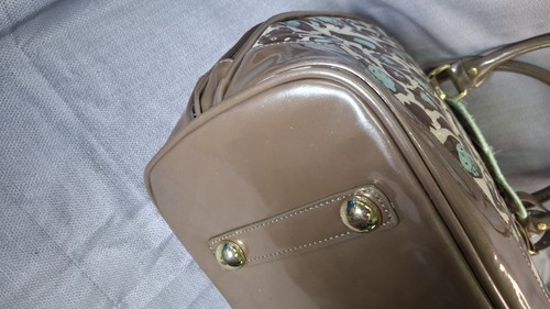 Loungefly Hello Kitty Brown & Light Green Leopard Patent Embossed Dome Purse GUC - Picture 9 of 20