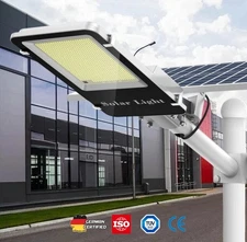 2025 NEW Commercial Solar Street Lights Outdoor Dusk to Dawn Super Bright w/Arm