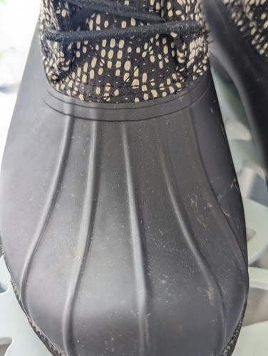 Sperry Saltwater Duck Rain Boots Womens Sz 7.5 Black Rubber Quilted Zip Nice - Picture 9 of 10