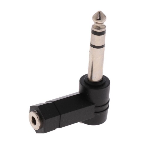 6,35-mm-Stecker auf 3,5-mm-Buchse Mikrofon-Headset Audio-Winkelstücke Stecker - Afbeelding 1 van 4