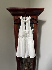 LUSH Women's White Romper Sleeveless One Piece - Size Small