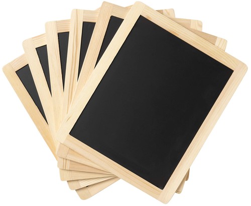 Double-Sided Chalkboard Set of 6, 8 ½” x 10 ½” With Decorative Wood Surface F... - Imagen 2 de 9