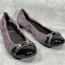 AGL Attilio Giusti Leombruni Monika Cap Toe Ballet Flats Purple Women's Size 8.5