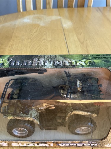 SUZUKI VINSON 500 4X4 QUAD RUNNER ATV GREEN WILD HUNTING 1/12 DIECAST NEW RAY - Picture 9 of 9