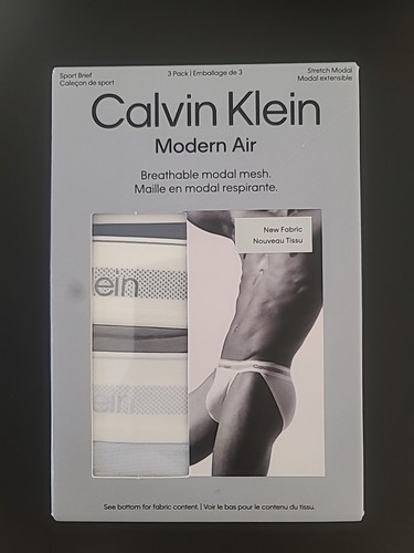 Calvin Klein Mesh Modern Air Sport Brief Underwear: Size Large, 3 Pack - Picture 2 of 8
