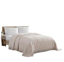 Medallion Chenille Bedspread Full Blush