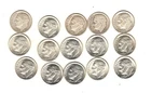 15 DIMES lot of 1946 to 1964 90% Silver Roosevelt Mixed Dates Some Proofs PICTUE