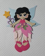 Little Fairy Black Hair. Scrapbook, Card Making Paper Piecing