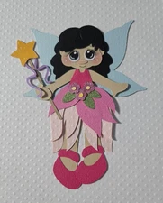 Little Fairy Black Hair. Scrapbook, Card Making Paper Piecing