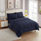 5 Piece Comforter Set Bag Solid Color All Season Soft down Alternative Blanket &