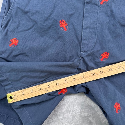 Pantalones Cortos Brooks Brothers Para Hombre 31 Azul Marino Bordados Langosta Cremallera Mosca Chino - Imagen 10 de 12