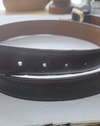 LL Bean Mens Size38 Brown Leather Belt Made In USA - Picture 5 of 12