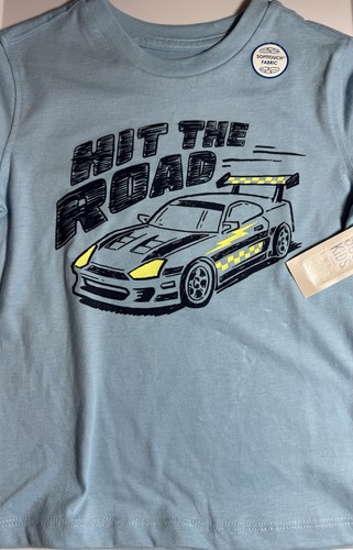 GARANIMALS BOYS RACE CAR HIT THE ROAD BLUE SHORT SLEEVE T SHIRT SIZE 5 SCHOOL - Picture 2 of 7